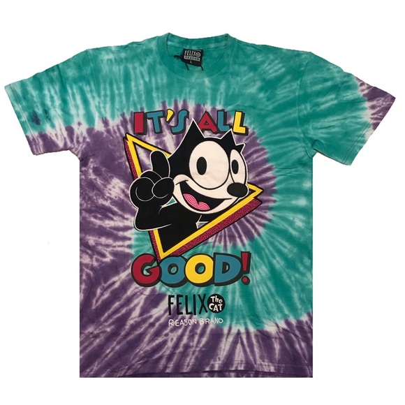 Men’s Felix The Cat “It’s All Good” tie-dye tee. Sizes S, M, L, and XL. - Picture 1 of 5